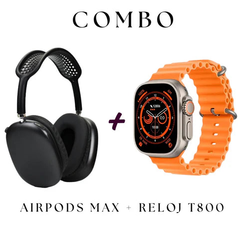 Combo Airpods Max + Reloj T800 Ultra 8