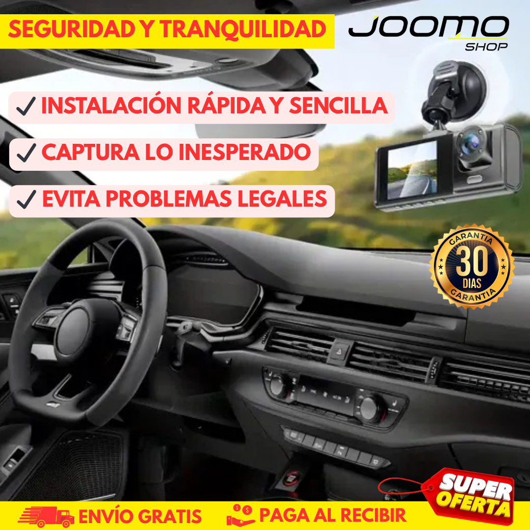 DASHCAM 360° ULTRA|TRIPLE CÁMARA|FULL HD 1080P|VISIÓN NOCTURNA Joomo Shop