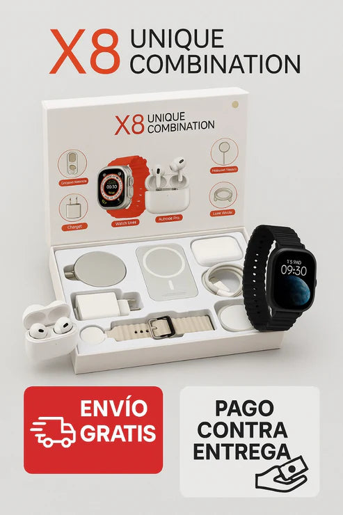 Combo Reloj Watch X8 Ultra + PowerBank + Audifonos