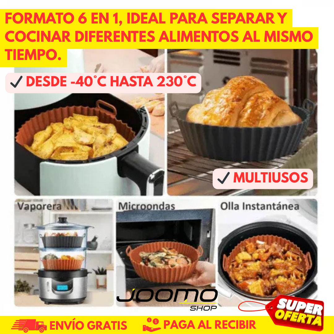 PROMO 6x1 Moldes Antiadherentes de Silicona para Freidora de Aire - c My Store