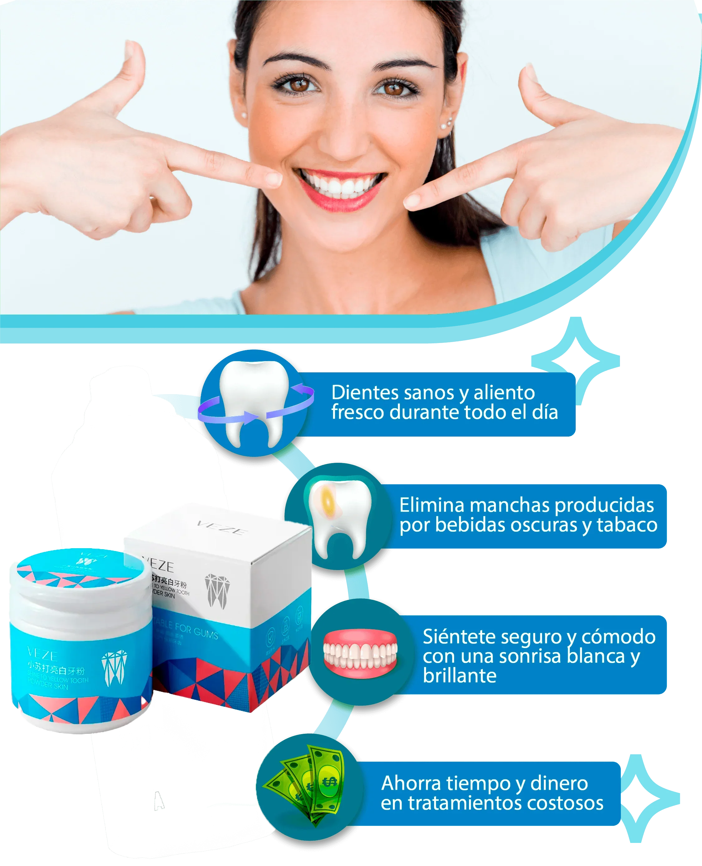 POLVO BLANQUEADOR DE DIENTES Minha loja