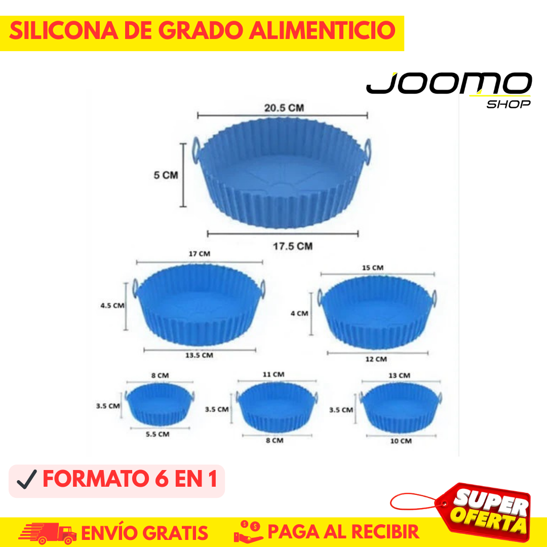 PROMO 6x1 Moldes Antiadherentes de Silicona para Freidora de Aire - c My Store