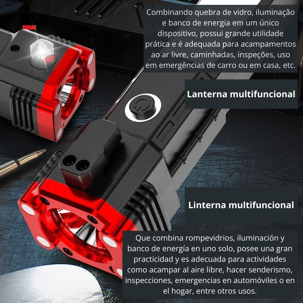 Linterna  Táctica LED multifuncional Indestructible La Yupi!