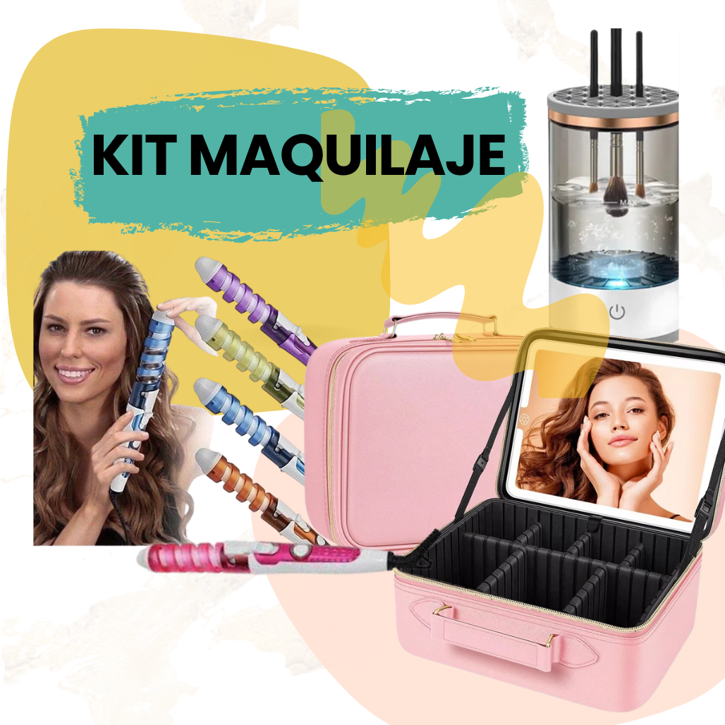Compre 1 LAVADORA DE CEPILLOS y gana BOLSA DE MAQUILAJE + 1 RIZADOR Fantástico La Yupi!