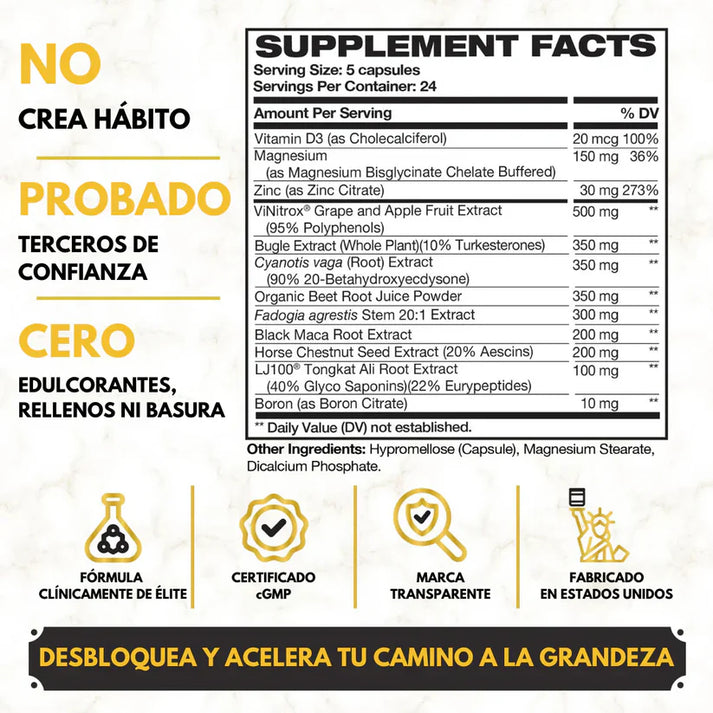 KING MAKER™ - Despierta tu virilidad, tu energía y tu confianza - POTENCIADOR DE TESTOSTERONA Tienda Colombia