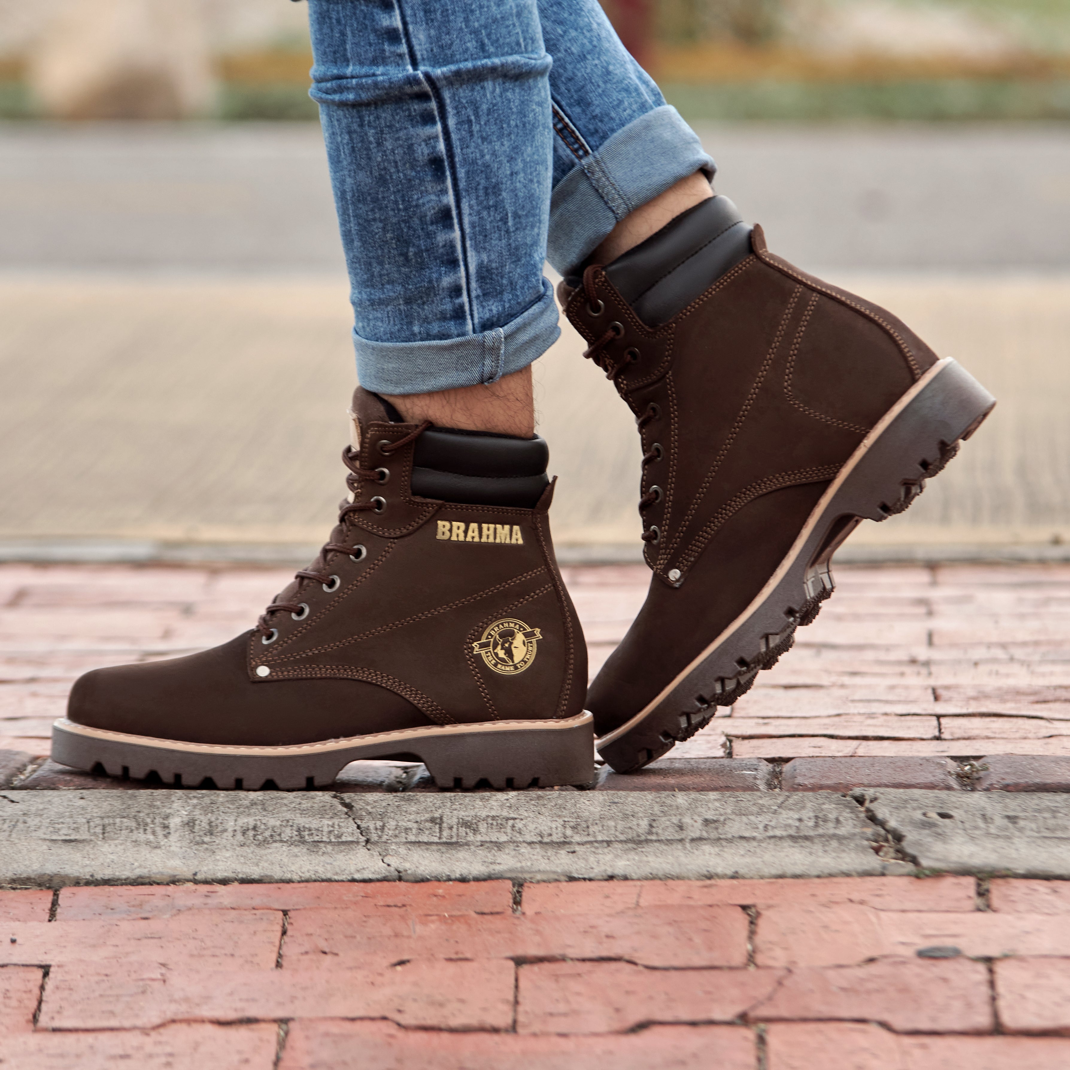 BOTA BRAHMA CLASICA CUERO + CAJA Minha loja