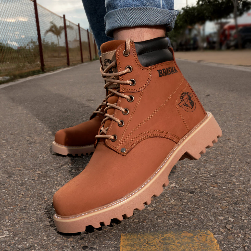 BOTA BRAHMA CLASICA CUERO + CAJA Minha loja