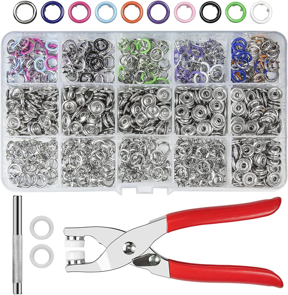 kit Ⓡ Remachadora De Botones A Presión Mas 200 Broches Dankat