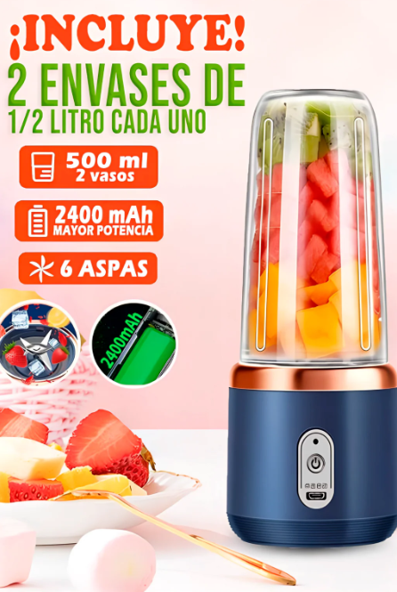 LICUADORA PORTATIL 500 ml ¡TU BATIDO AL MOMENTO! Tienda Colombia