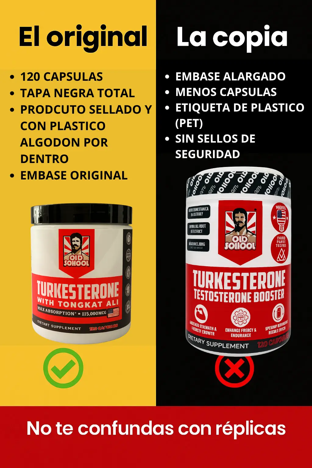 TURKESTERONE PRO OLD SCHOOL ORIGINAL - 120 CAPS - Potncia tu fuerza y crescim Tienda Colombia
