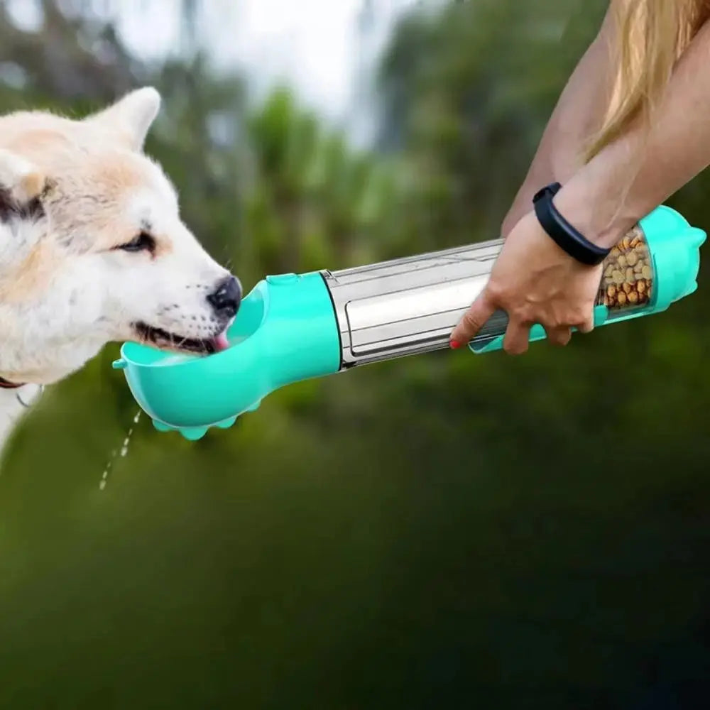 Bottiglia 3 In 1 da Viaggio per Animali Acqua, Cibo e Porta Sacchetti Minha loja