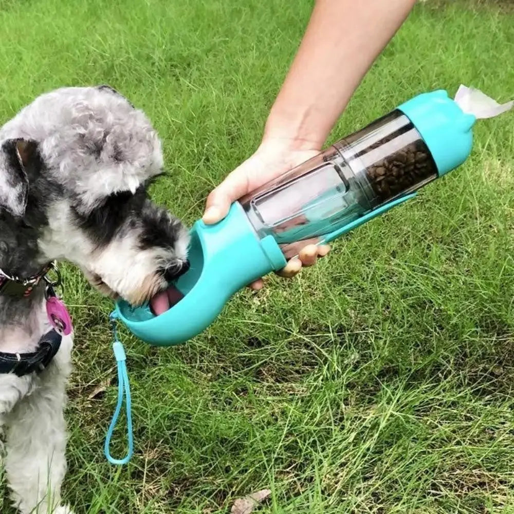Bottiglia 3 In 1 da Viaggio per Animali Acqua, Cibo e Porta Sacchetti Minha loja