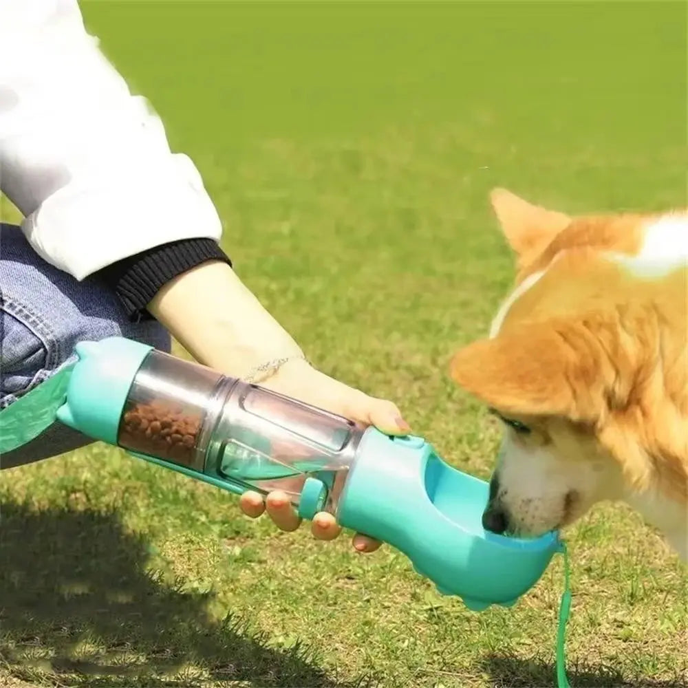 Bottiglia 3 In 1 da Viaggio per Animali Acqua, Cibo e Porta Sacchetti Minha loja