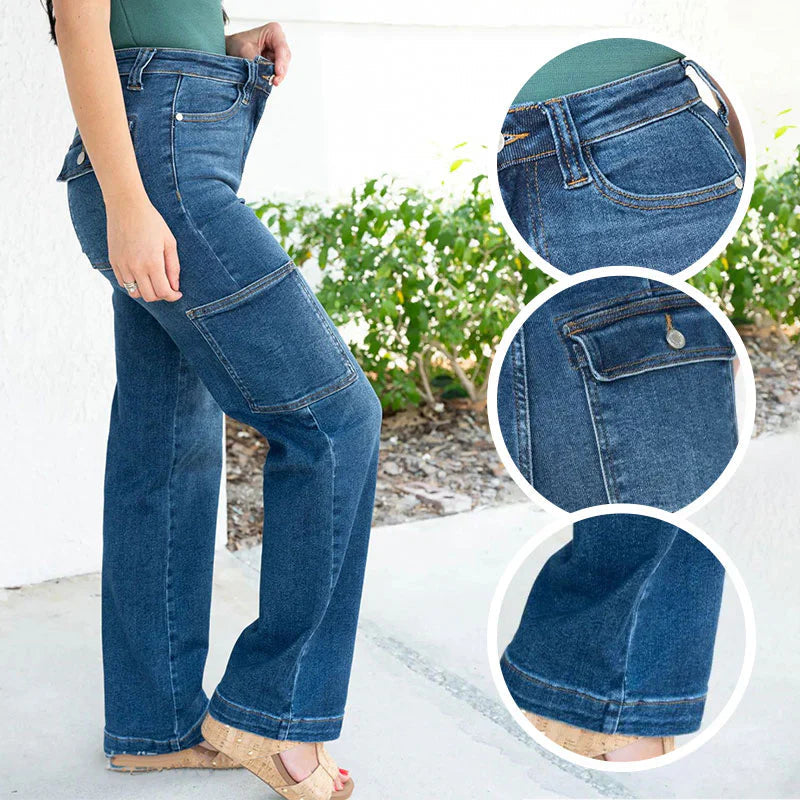 Jeans elásticos de cintura alta para mujer⭐ Noah Tienda