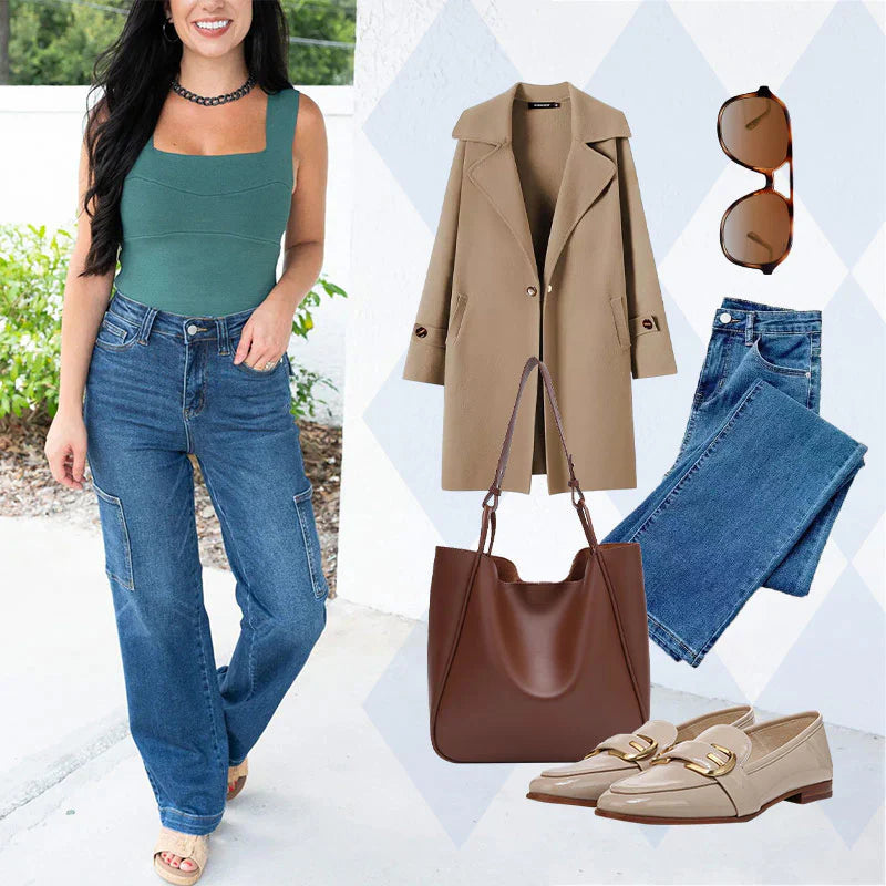Jeans elásticos de cintura alta para mujer⭐ Noah Tienda