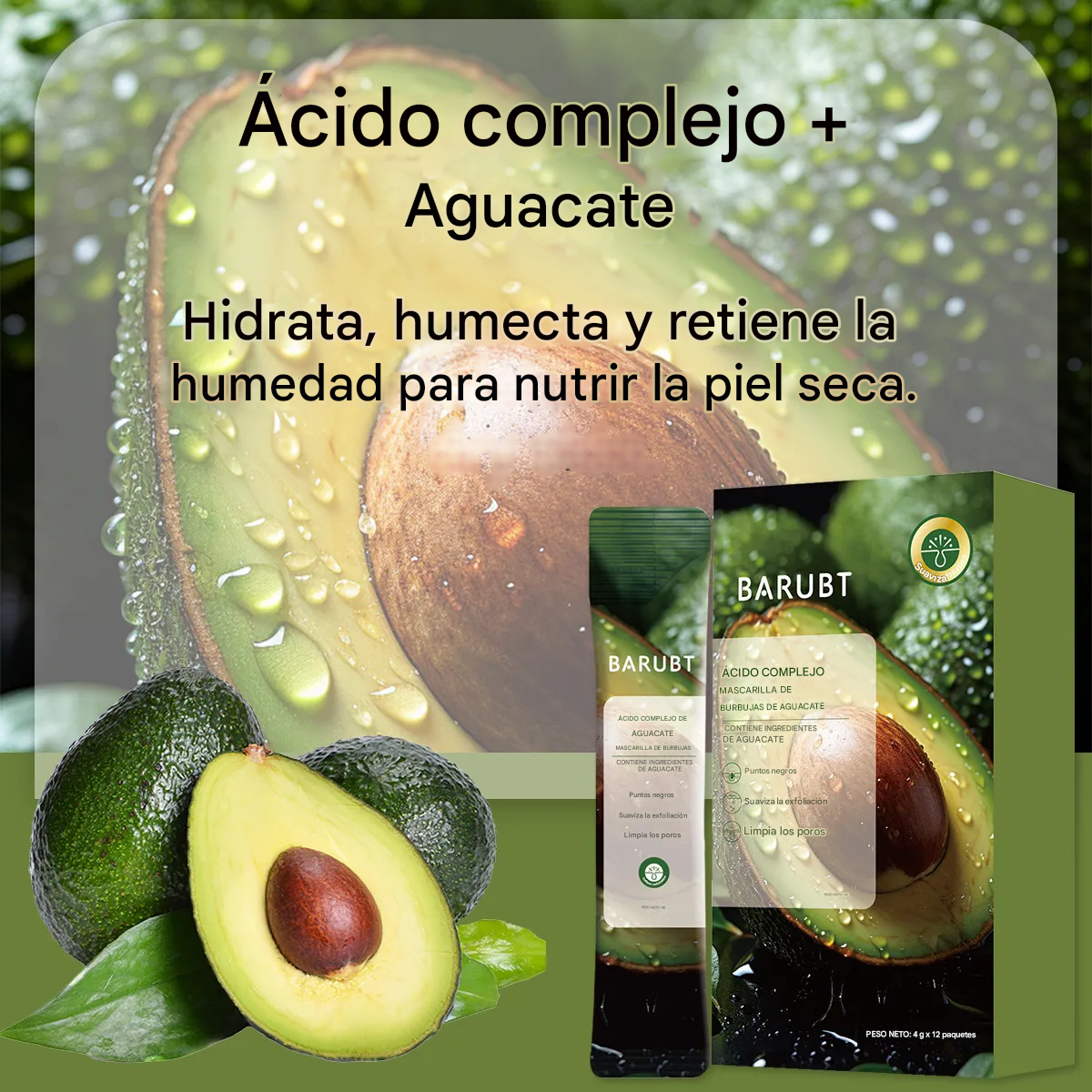 Mascarilla Facial De Burbujas De Aguacate - BARUBT Dankat