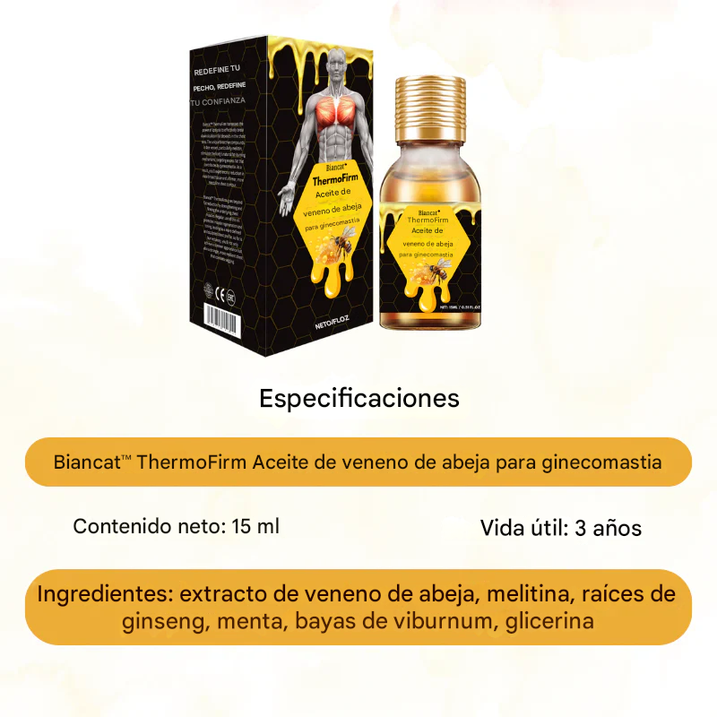 🔥PROMO 2X1 🔥Aceite Para Ginecomastia Con Veneno De Abeja Biancat® ThermoFirm Dankat
